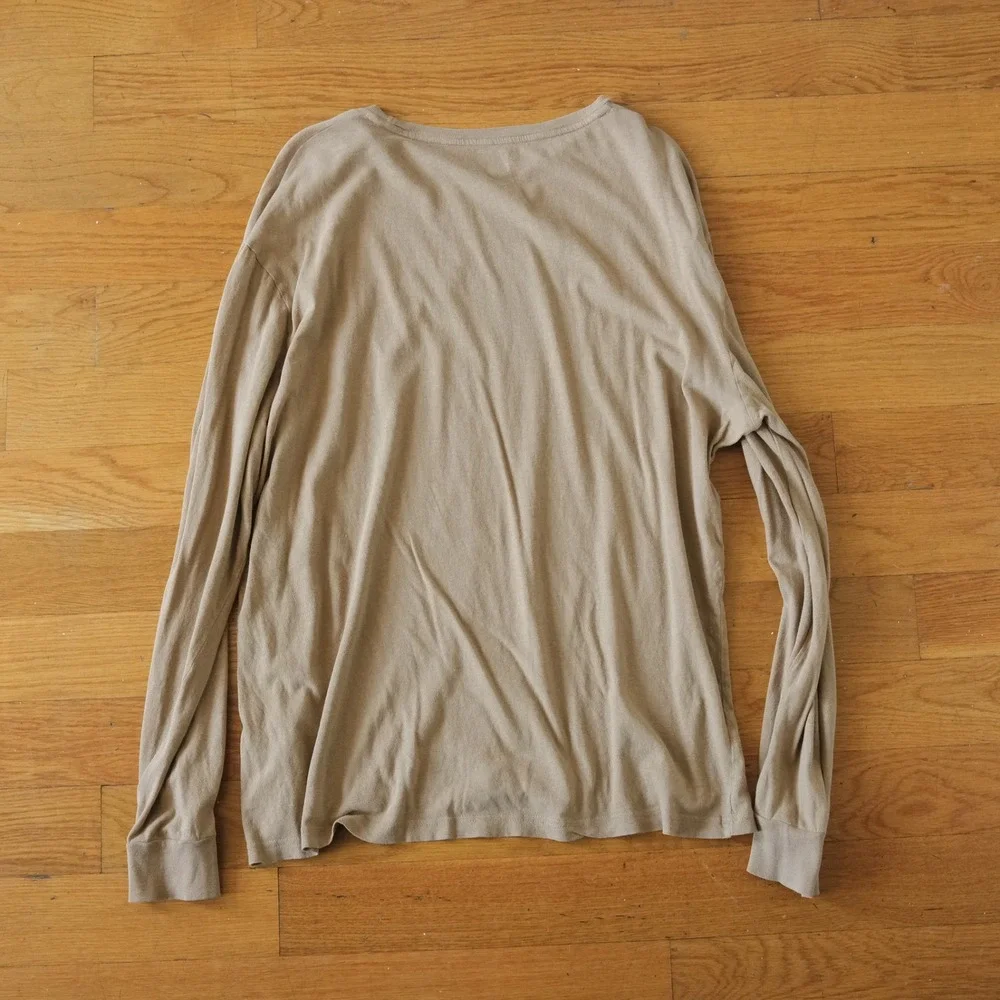 Polo Ralph Lauren Graphic T-Shirt Mens Tan Duck Print Rugged XXL Long Sleeve
